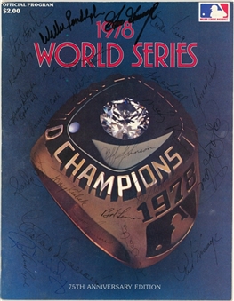 1978 New York Yankees Team Signed World Series Program With 24 Signatures Including Gossage, Jackson & Lemon (PSA/DNA)